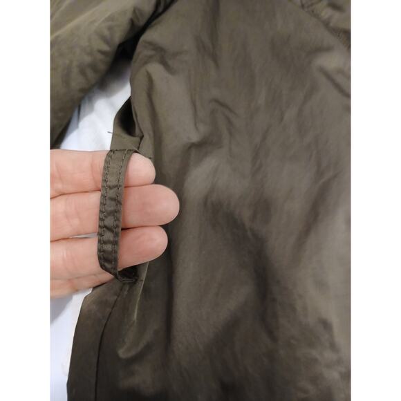 Old Navy Parka L Brown Coat Fur Trim Hood Warm Lined Winter Jacket Gorp Preppy - Picture 13 of 16